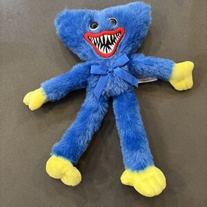 Poppy Playtime Scary Huggy Wuggy Blue Plush 10" Stuffed Toy Doll Game Mascot